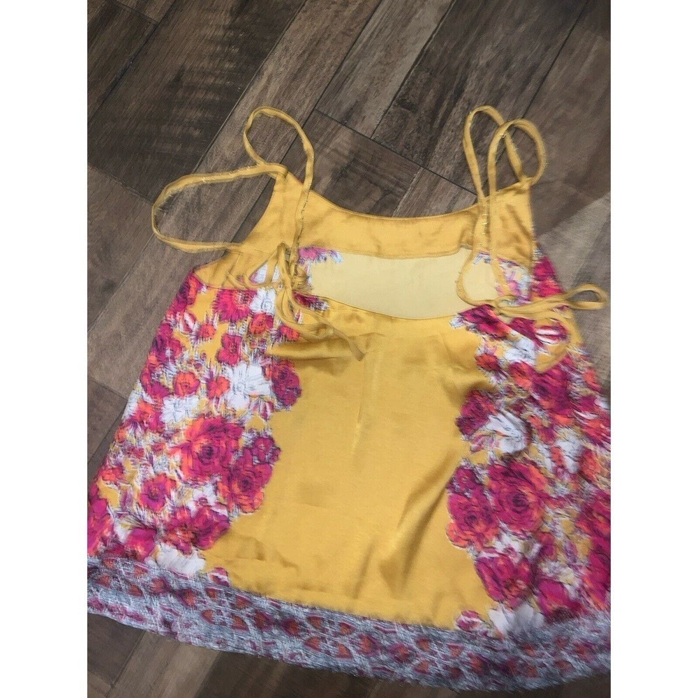 NWOT Free People Move Lightly Cami In Yellow Beaded Boho spring Small revolve - Picture 5 of 9